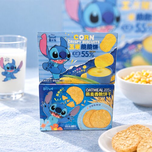 滨崎燕麦香脆饼玉米脆脆饼史迪奇68g*10盒解馋办公室旅游独立包装