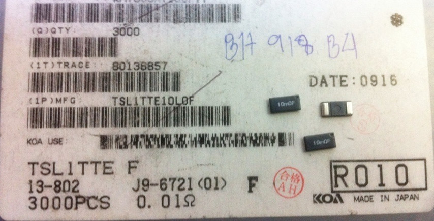 贴片电阻2512 0.01R 10MRF 1% 180PPM TSL1TTE10L0F 采样功率电阻