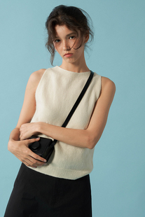 早秋日常舒适羊毛削肩无袖 buy Friday 休闲针织背心