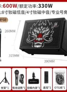 SYOK神龙S8乐器音箱户外唱歌直播演出乐队吉他弹唱音响大功率