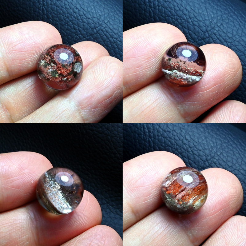 @晶灵记 纯天然四季幽灵单珠 绿幽灵吊坠 水晶diy配件 一物一图