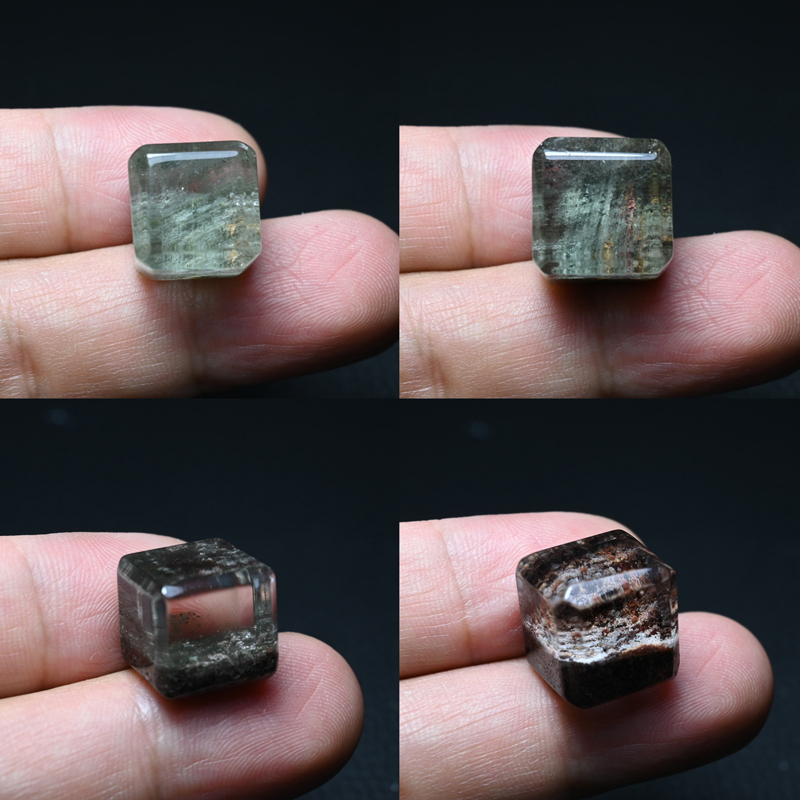 @晶灵记 纯天然四季幽灵方糖 绿幽灵珠子 水晶diy配件 一物一图