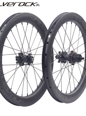 SILVEROCK SR38C碳纤维碟刹轮16寸349外5-7速小布英布折叠车轮组