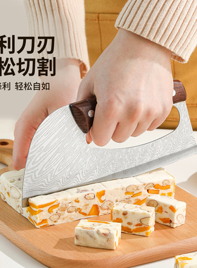 切雪花酥牛轧糖切刀烘焙工具专用切割刀牛扎糖奶糕面团切糖刀神器