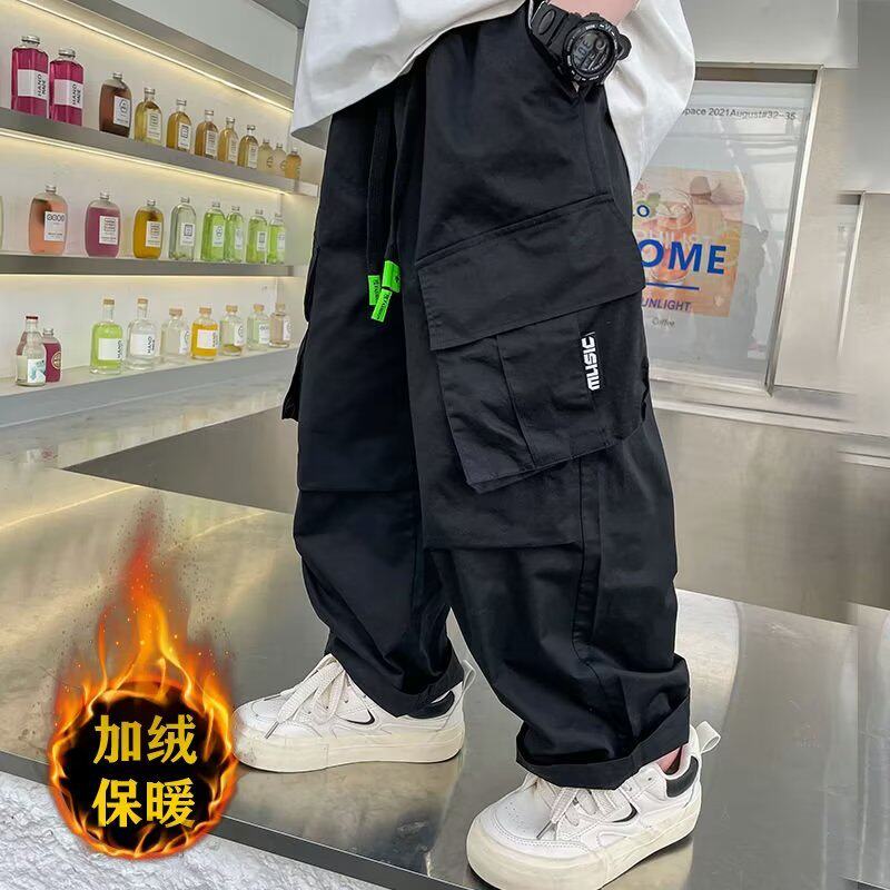 素与朴小町三木品牌童装旗舰店男童秋装中大童休闲加绒洋气工装裤