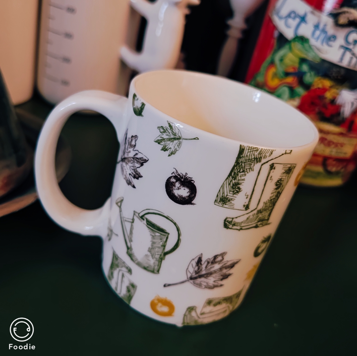 手绘花洒靴子图案陶瓷马克杯咖啡杯早餐杯设计款孤品