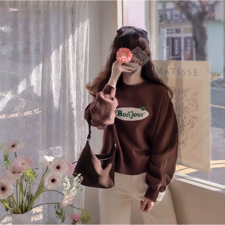 My girl冬季新款韩国代购流行时尚简单百搭甜美淑女字母套头卫衣