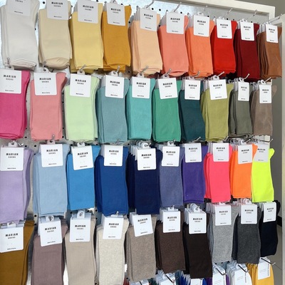 韩国东大门女士纯色实有长袜新款莫兰迪色堆堆袜简约韩系40色女袜
