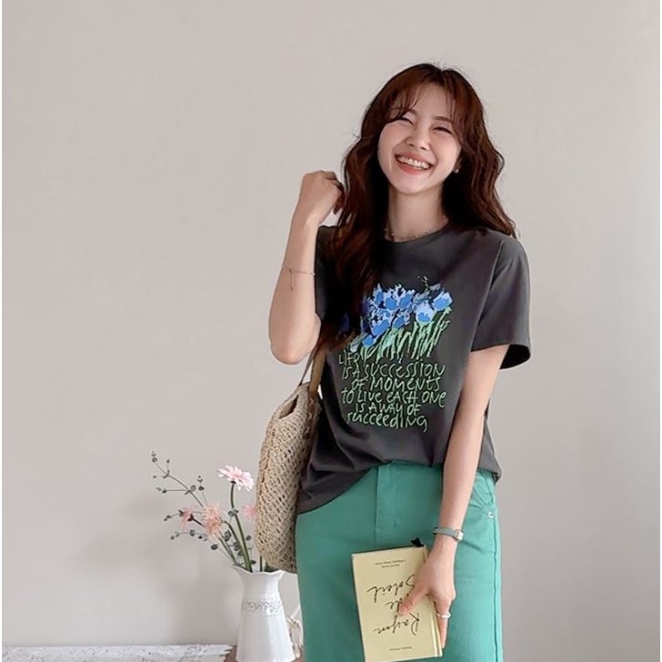 My girl夏季新款韩国代购流行时尚甜美可爱淑女气质流行短袖T恤