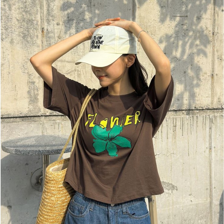 My girl秋季新款韩国代购流行时尚百搭简单舒适短袖字母显瘦T恤
