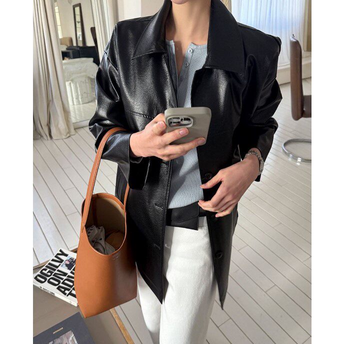 春季新款韩国代购简约流行百搭时尚舒适显瘦休闲风中长款帅气外套