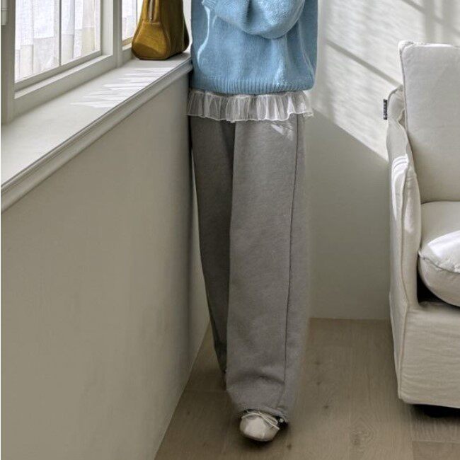 My girl春季新款韩国代购简约流行百搭时尚舒适显瘦松紧腰长裤