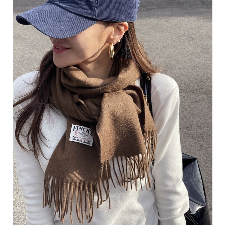 秋冬新款韩国代购naning9流行时尚舒适百搭字母实用保暖流苏围巾