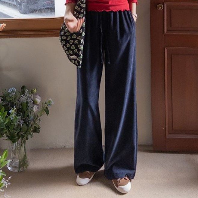 My girl冬季新款韩国代购流行时尚舒适简单百搭甜美淑女休闲长裤