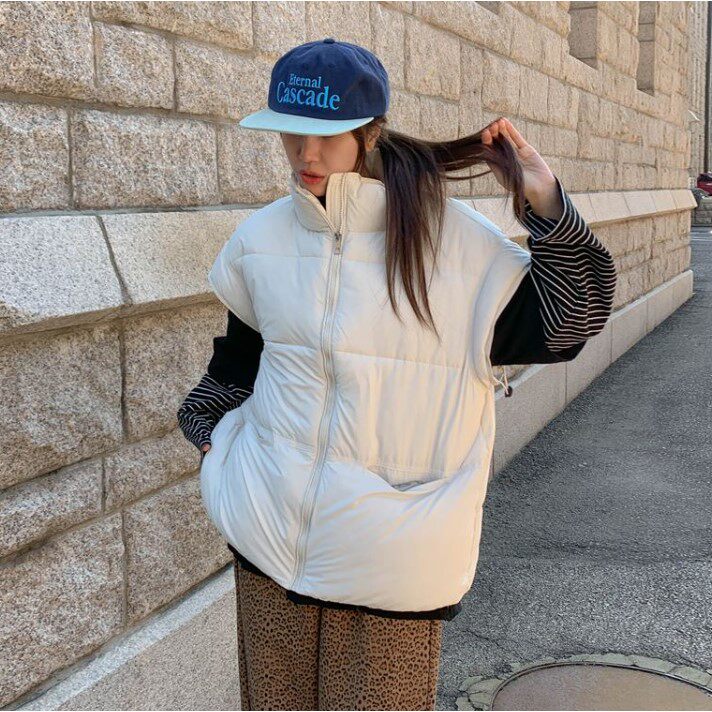 My girl秋冬新款韩国代购lylon舒适流行时尚百搭简单保暖棉服马甲