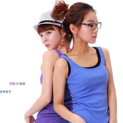2025夏季韩国女装百搭简单纯色显瘦打底可爱螺纹纯棉中长款背心现