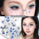 演唱会脸贴张杰应援妆额头贴纸蓝色蝴蝶贴钻面部眼妆水钻化妆饰品