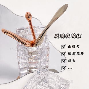 面霜勺子收纳盒眼霜面膜挖取勺护肤品按摩挑棒梳妆台镜柜桌面盒子