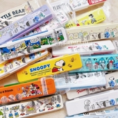 筷子餐具套盒 日本龙猫史努比Kitty迪士尼米奇卡通勺子 现货 包邮