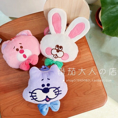 现货清仓日本带回swimmer卡通动物造型儿童斜挎包 毛绒公仔装饰包