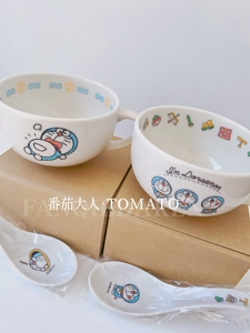 新款陶瓷碗杯麦片杯陶瓷勺子