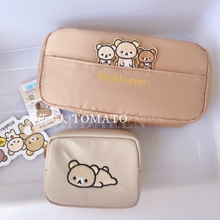 现货日本带回san-x轻松熊限定卡通可爱化妆包手账包随身小包
