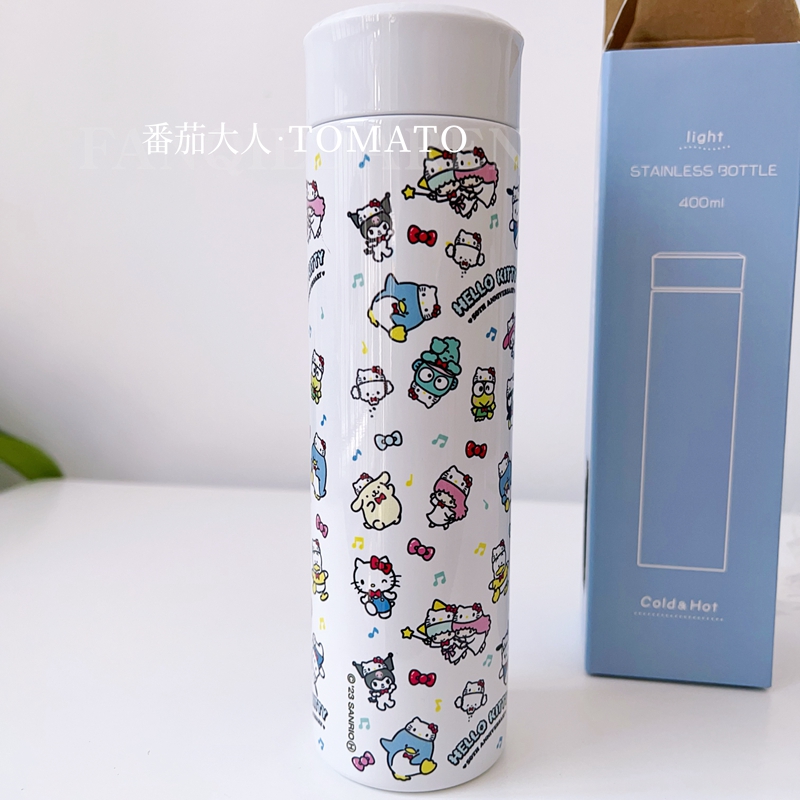 现货！日本带回三丽鸥kitty50周年限定不锈钢轻量保温杯400ml