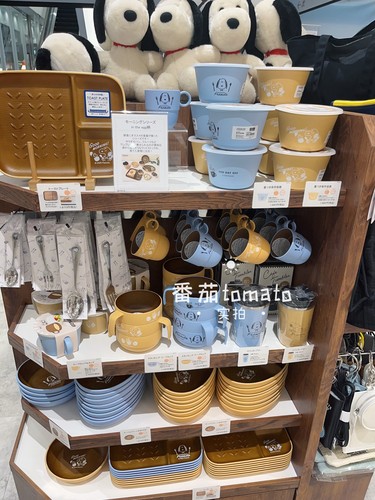 现货日本制 史努比限定新款家用餐具碗盘汤碗水杯保温杯勺叉