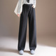 毛呢裤 宾利酷堡女裤 子直筒宽松休 女冬季 2025新款 女窄版 弯刀阔腿裤