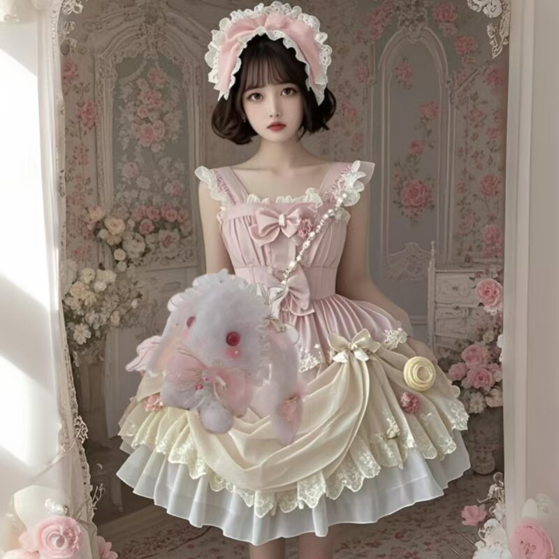 lolita手作洛丽塔兔子玩偶兔包可斜跨可双肩包袋可爱兔送礼物生日