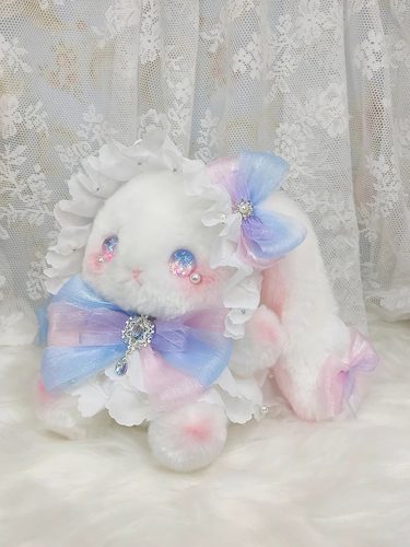 梦境兔 洛丽塔Lolita手作垂耳兔玩偶包原创蝴蝶结可爱毛绒包珍珠