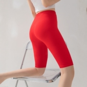 五分安全防走光女夏红色婚礼高腰跳舞七分莫代尔打底4分中裤 超薄