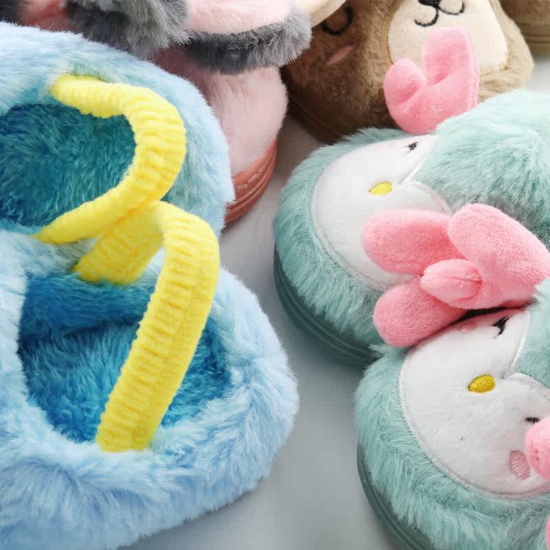 Pantoufles enfants en suède pour hiver - semelle plastique - Ref 1032579 Image 4