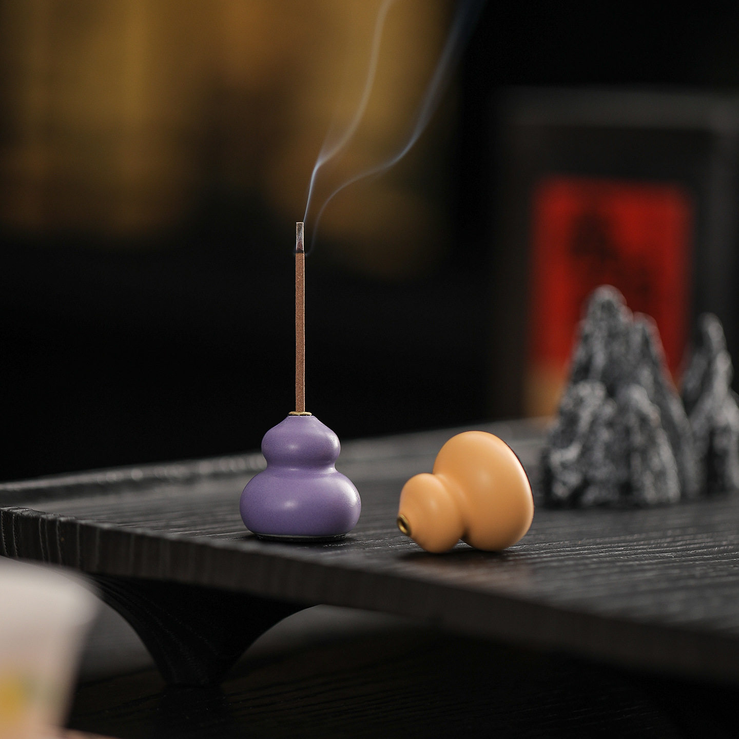 创意陶瓷小葫芦香插家用室内香炉香座福禄香薰炉摆件茶桌线香托盘,家居饰品,国学摆件,淘宝优惠券,粉丝福利购,淘宝优惠卷