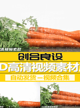进口有机新鲜营养胡萝卜绿色无污染蔬菜白背景实拍PR剪辑视频素材