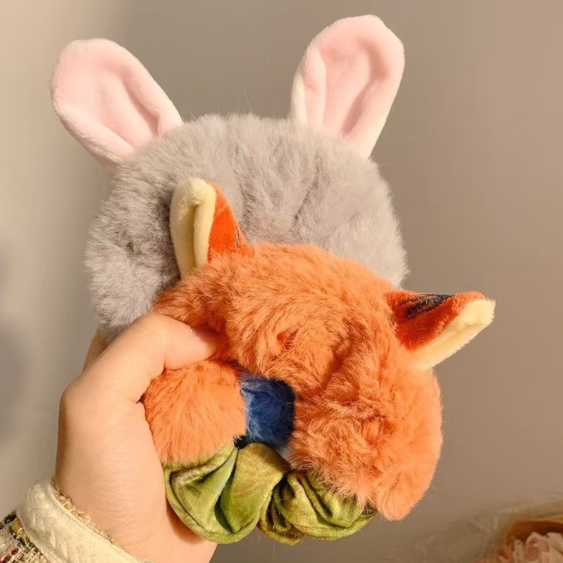 名创同款疯狂动物城护发朱迪尼克毛绒发圈头绳秋冬大肠圈