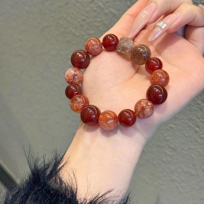 红运当头手串天然设计红玛瑙手串