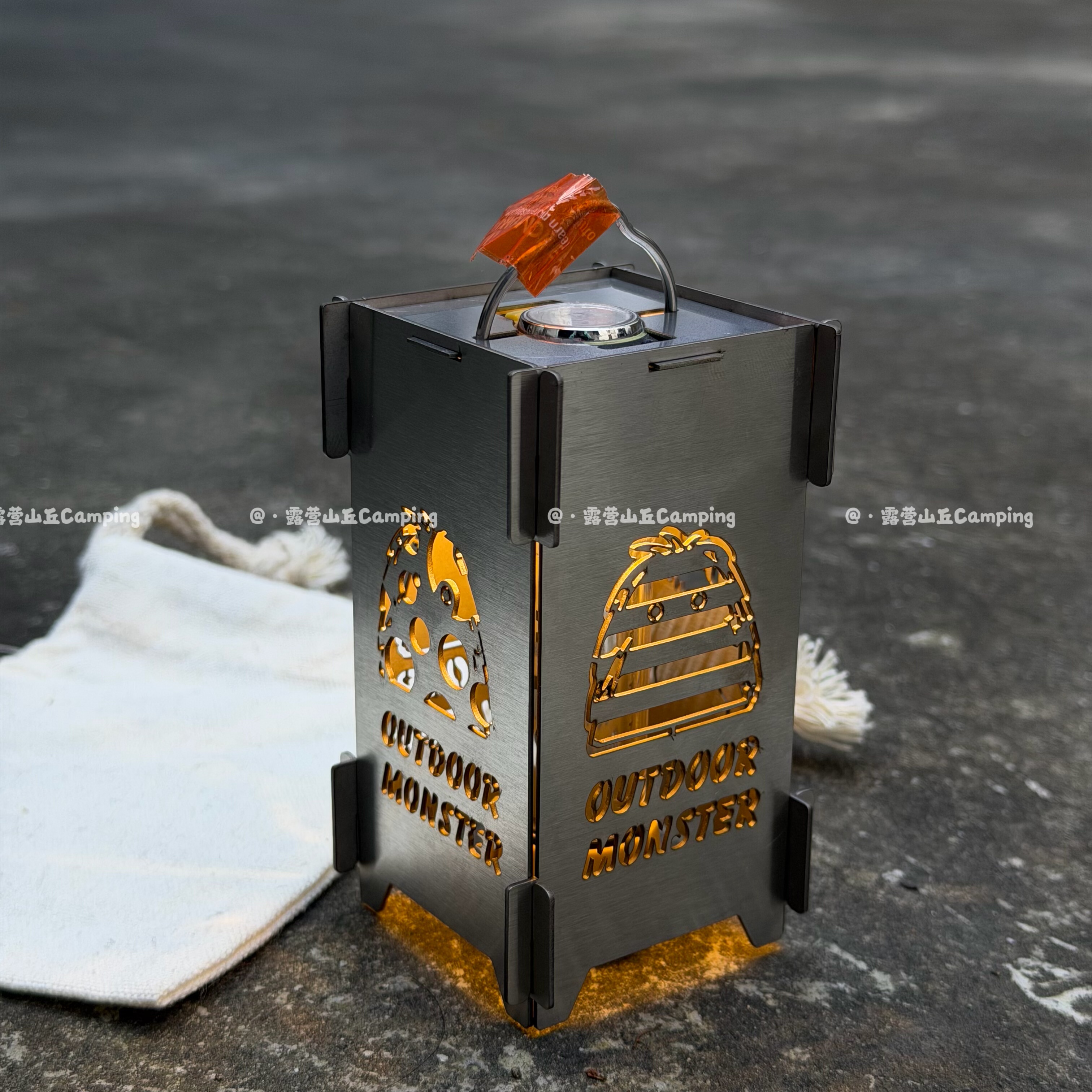 户外露营gz灯罩38灯罩不锈钢手工打磨黑狗千风灯罩款式多样好组装