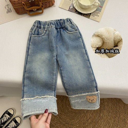 加厚加绒版窄版直筒裤韩系保暖裤