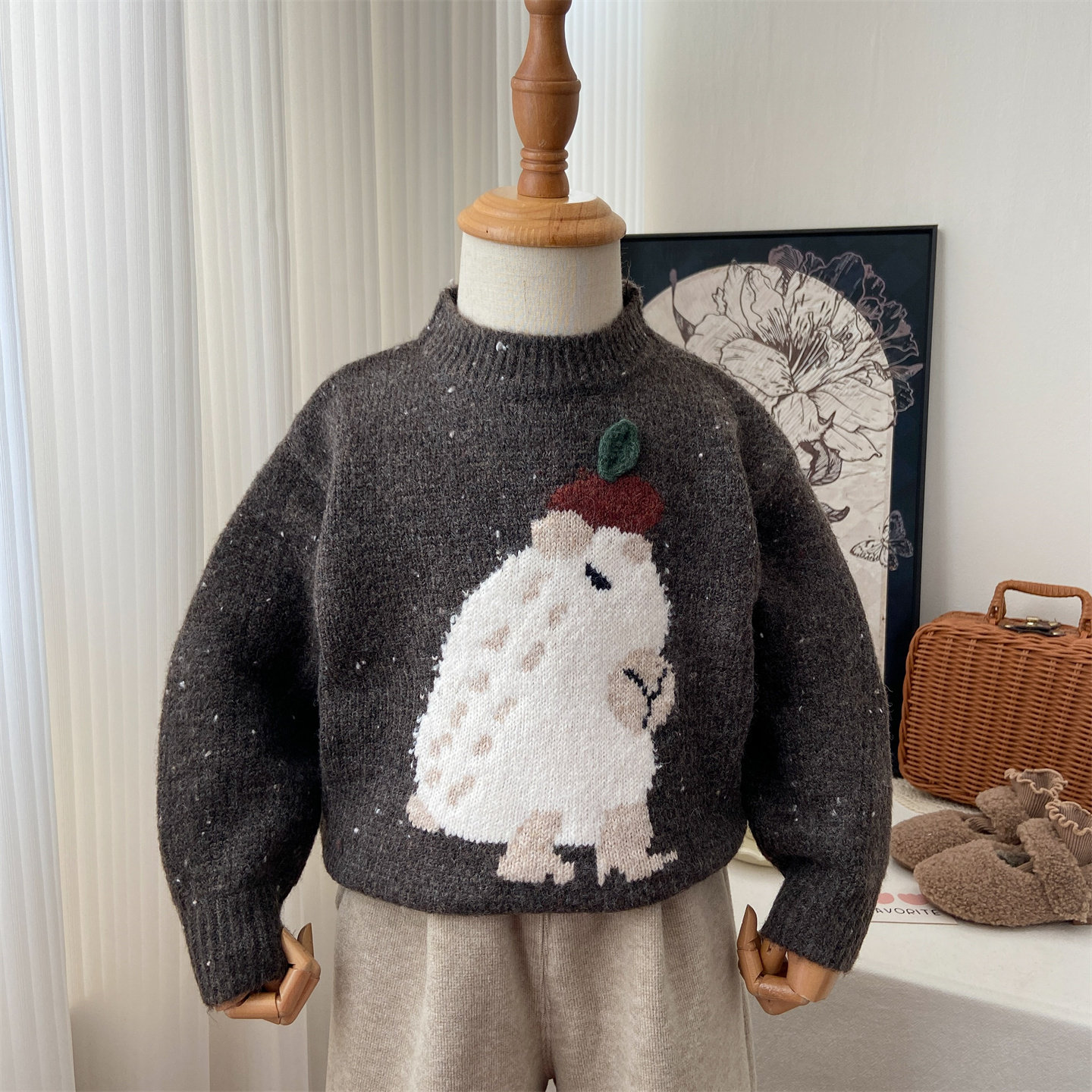 女童毛衣冬季2025新款韩系针织衫加厚保暖打底衫宝宝时尚毛线衣潮