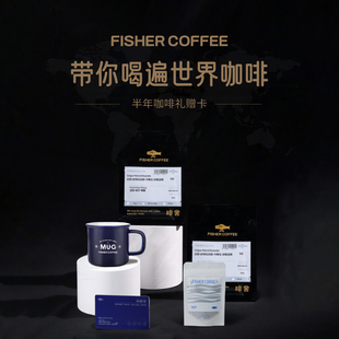 按月发货 12包或24包 FISHER精品手冲咖啡豆半年订购礼赠卡 6个月