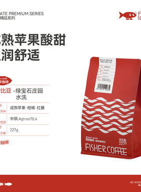 FISHER啡舍 哥伦比亚绿宝石水洗手冲咖啡豆优质单品新鲜烘焙227g