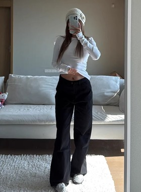 高品质复古经典水洗直筒工装长裤百搭休闲裤2025年春al*ight款