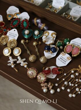 铜坯925银针重工vintage轻奢耳钉