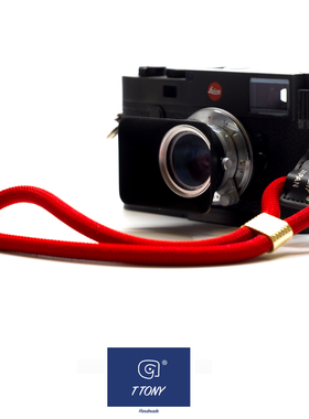 ttony徕卡相机腕带红色金属金色配件
