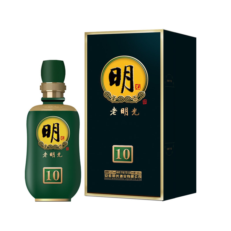 安徽特产老明光酒明10 42度500ML浓香型白酒(整箱四瓶)正品保证