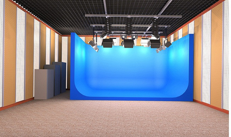 校园演播室施工 蓝箱漆 虚拟蓝箱制作 演播室灯光工程 三基色灯