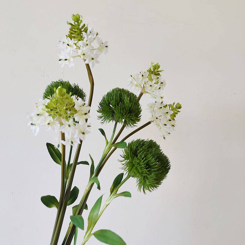 天鹅绒绿石竹高奢仿真花伯利恒之星别墅样板间家居花艺摆设绿毛球