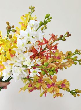 仿真手感万代兰 高品质家居玄关插花北欧假花 韩式风千代兰黄色的