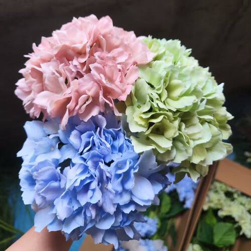 高品质手感贝贝绣球仿真手感保湿八仙花绣球室内外装饰仿真花批发